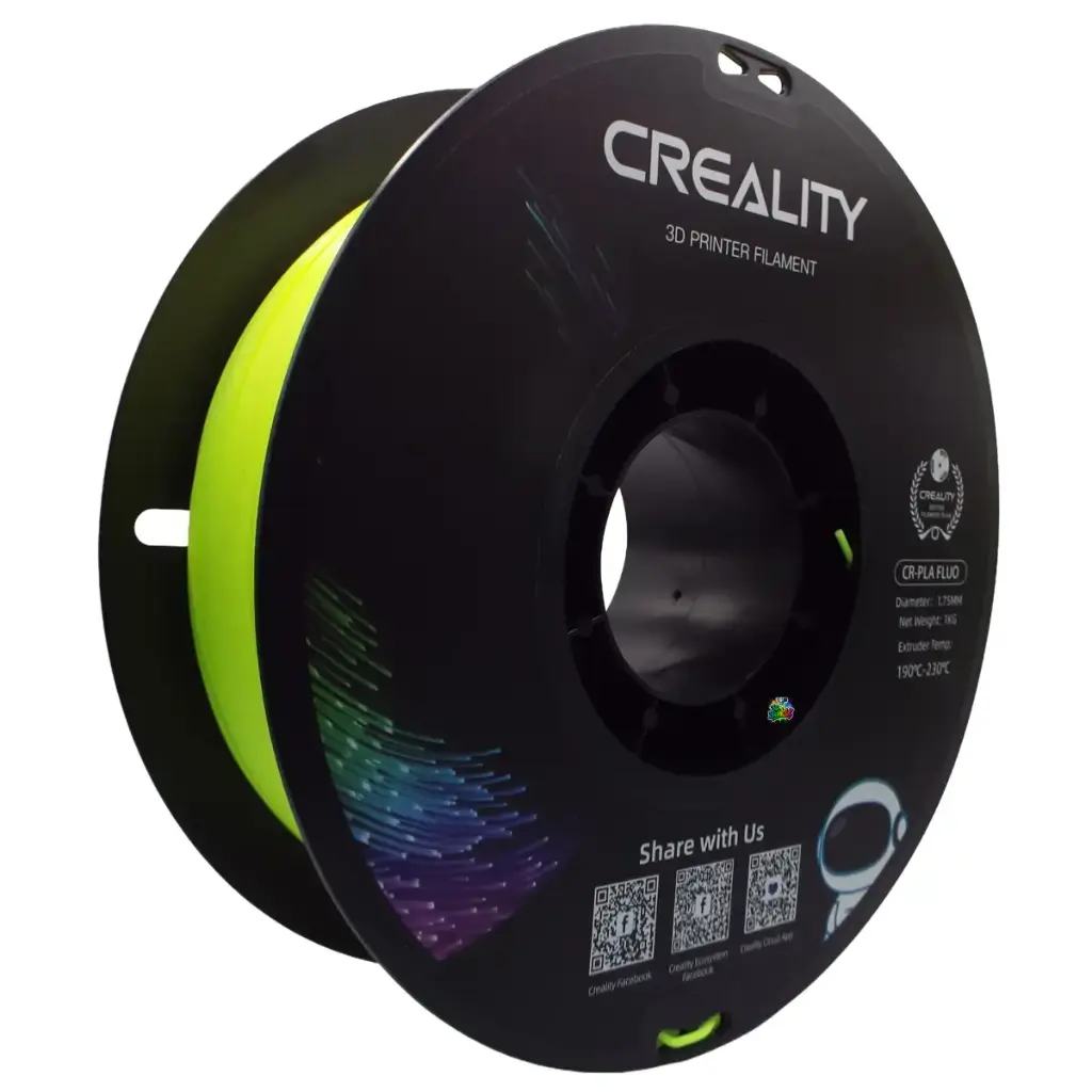 Creality Fluorescent PLA Filament 1kg – Yellow | Glow Effect, Easy-Print & High Precision
