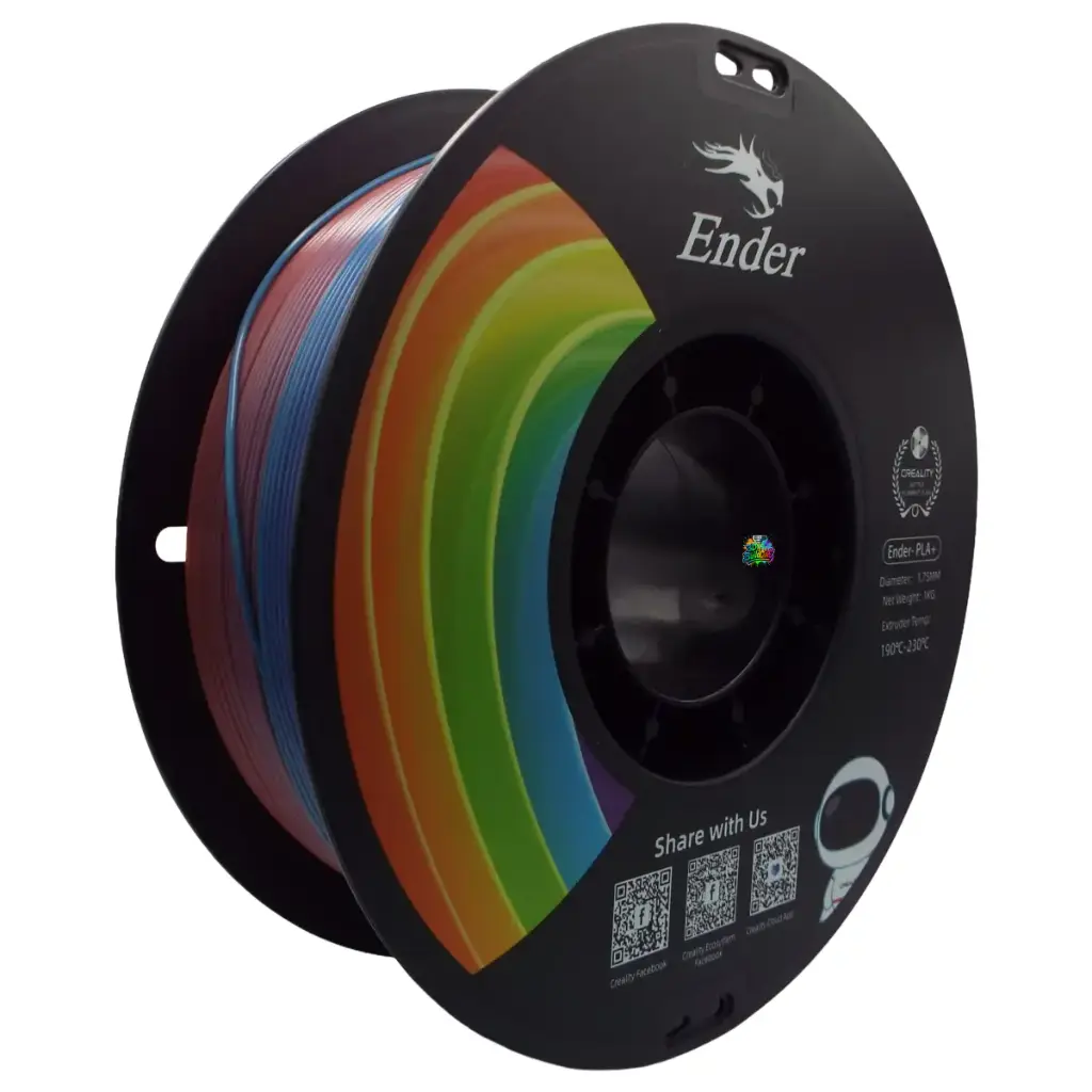 Creality Ender PLA+ Filament 1kg – Rainbow | Stronger, Smoother, Ender-Optimized