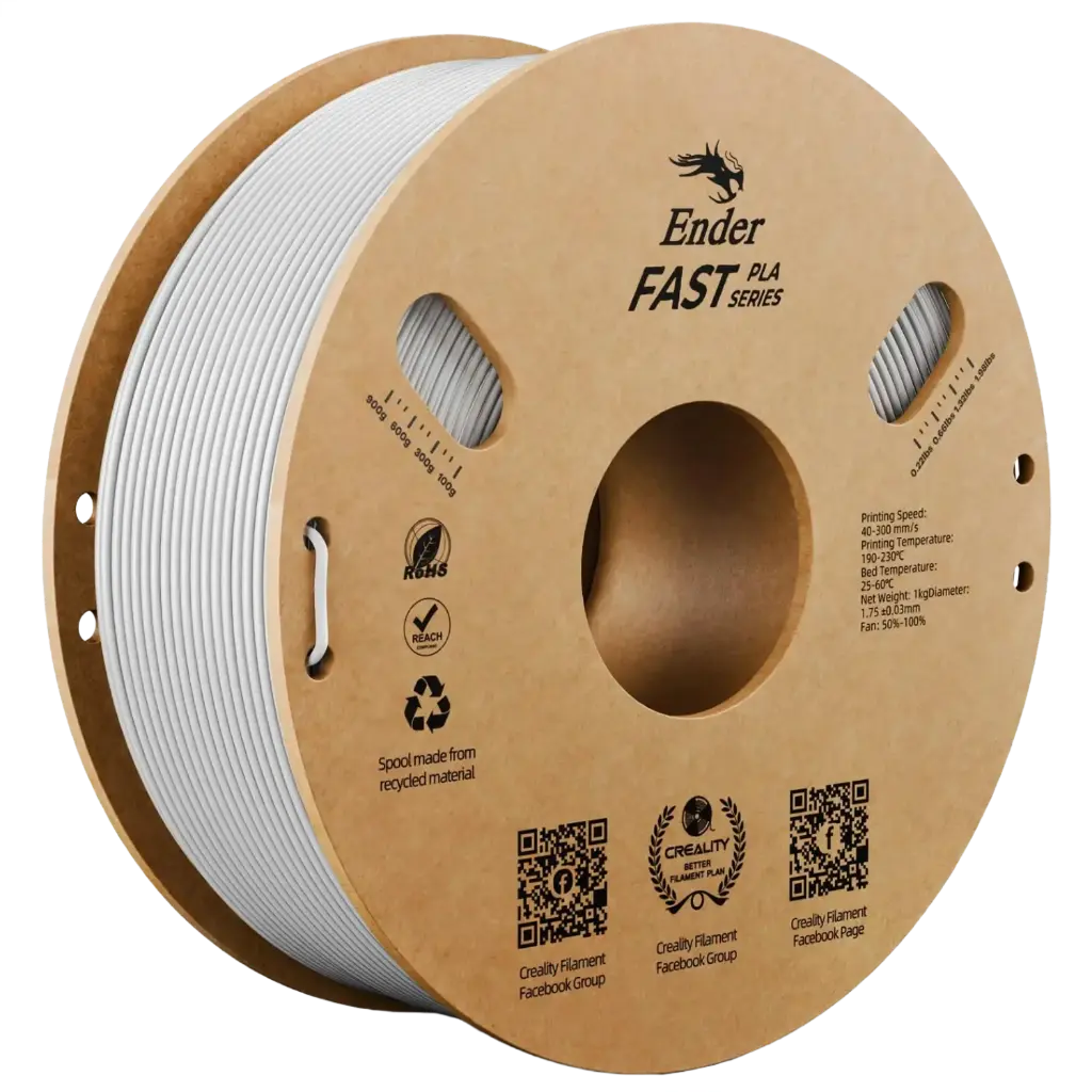 Creality Ender Fast PLA Filament 1kg – White | High-Speed 300mm/s, Ender-Optimized