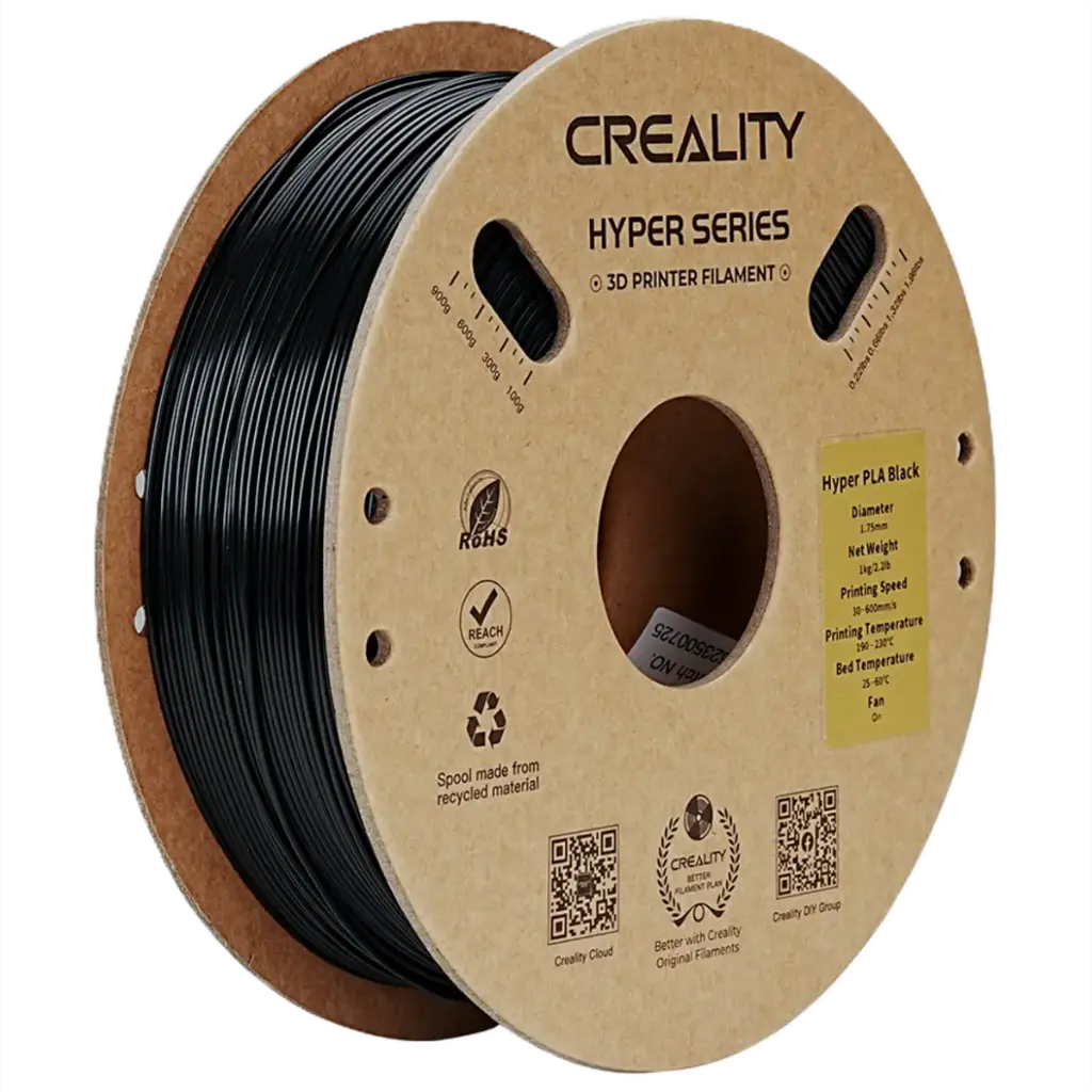 Creality Hyper PLA Filament 1kg – Black | High-Speed Printing, Strong & Smooth Finish