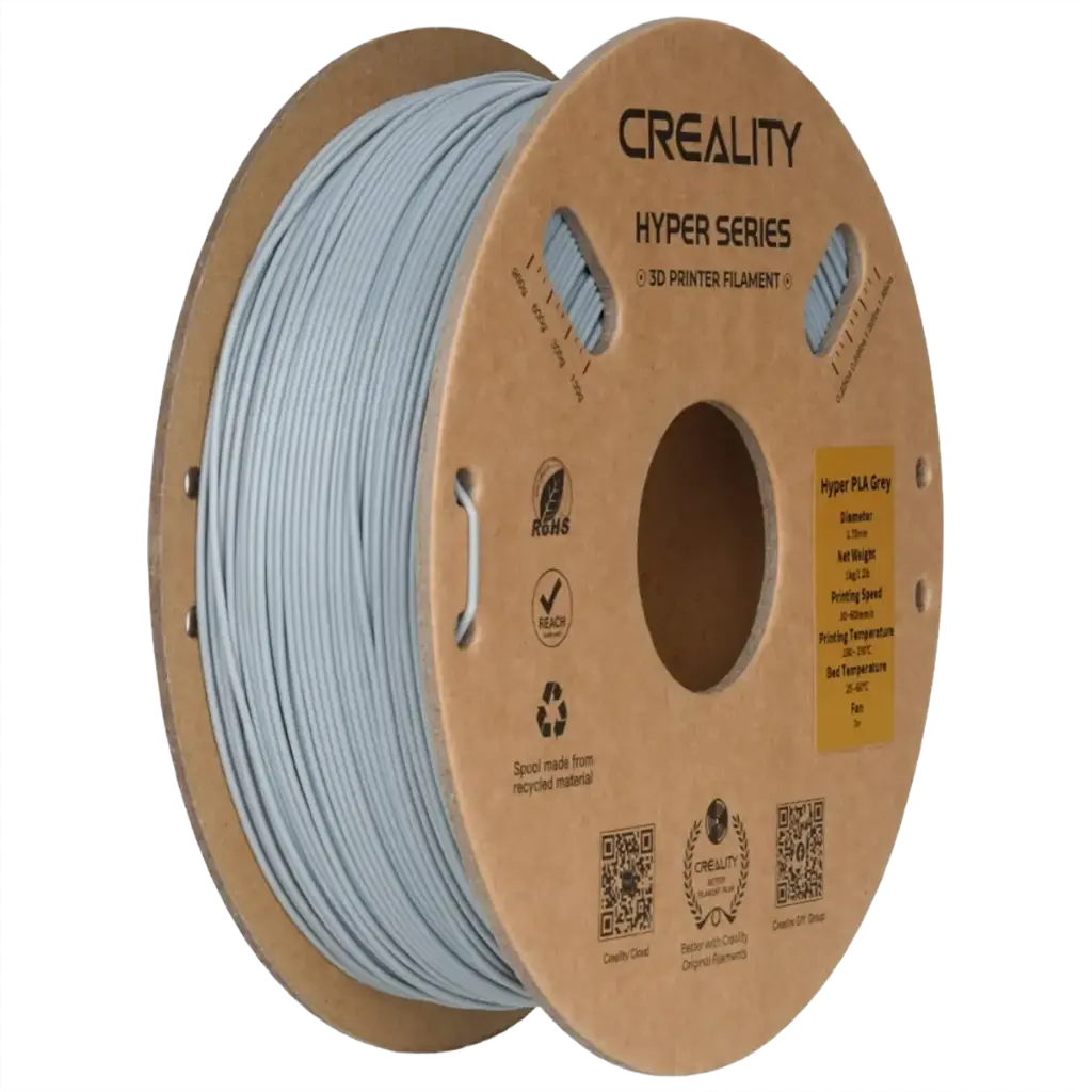 Creality Hyper PLA Filament 1kg – Grey | High-Speed Printing, Strong & Smooth Finish