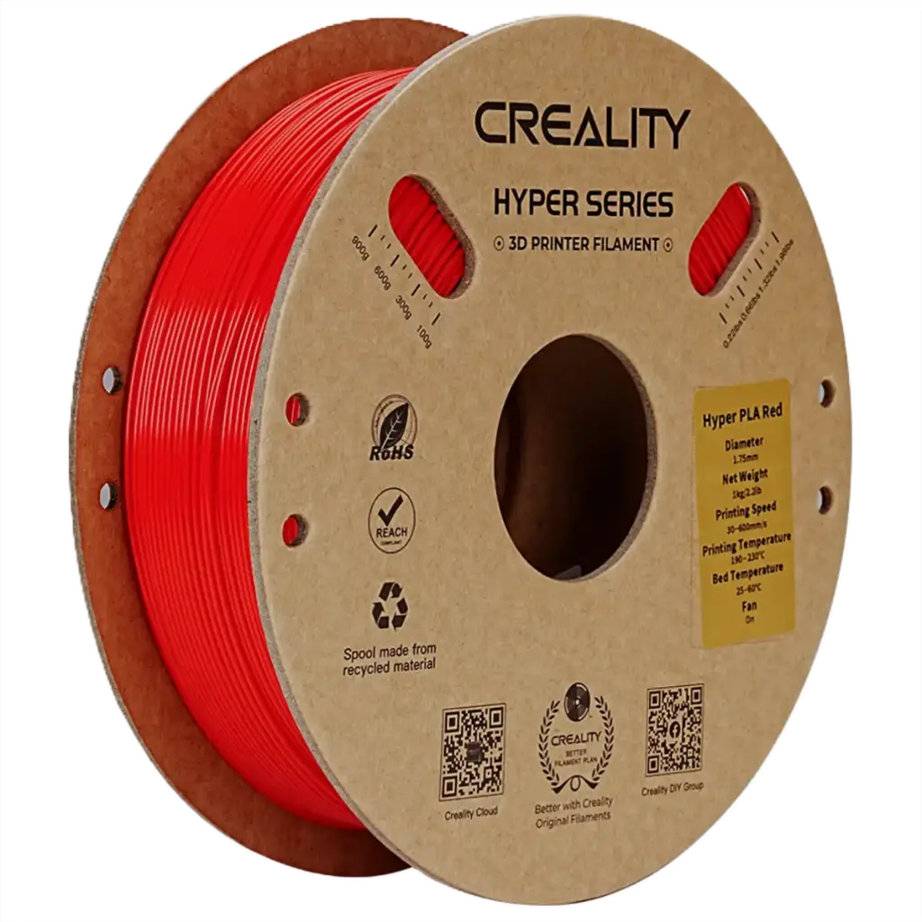 Creality Hyper PLA Filament 1kg – Red | High-Speed Printing, Strong & Smooth Finish