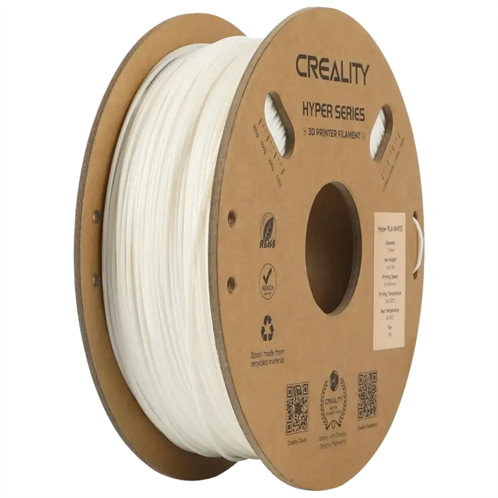 Creality Hyper PLA Filament 1kg – White | High-Speed Printing, Strong & Smooth Finish
