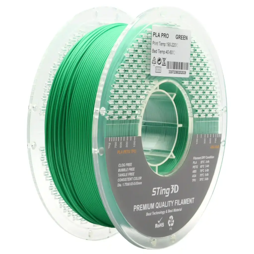 3D Pizza PLA Pro Filament 1kg – 1.75mm - Green | High-Strength, Easy-Print & Smooth Finish