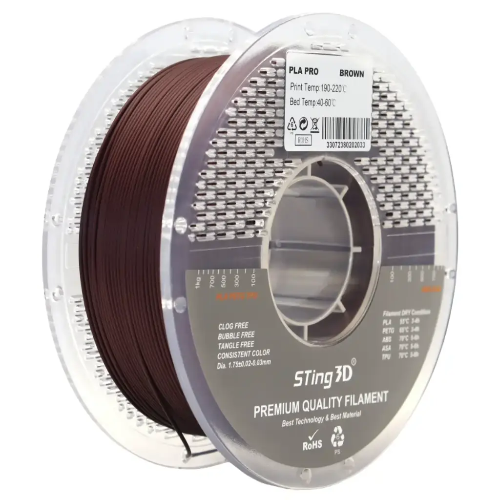 3D Pizza PLA Pro Filament 1kg – 1.75mm - Brown | High-Strength, Easy-Print & Smooth Finish