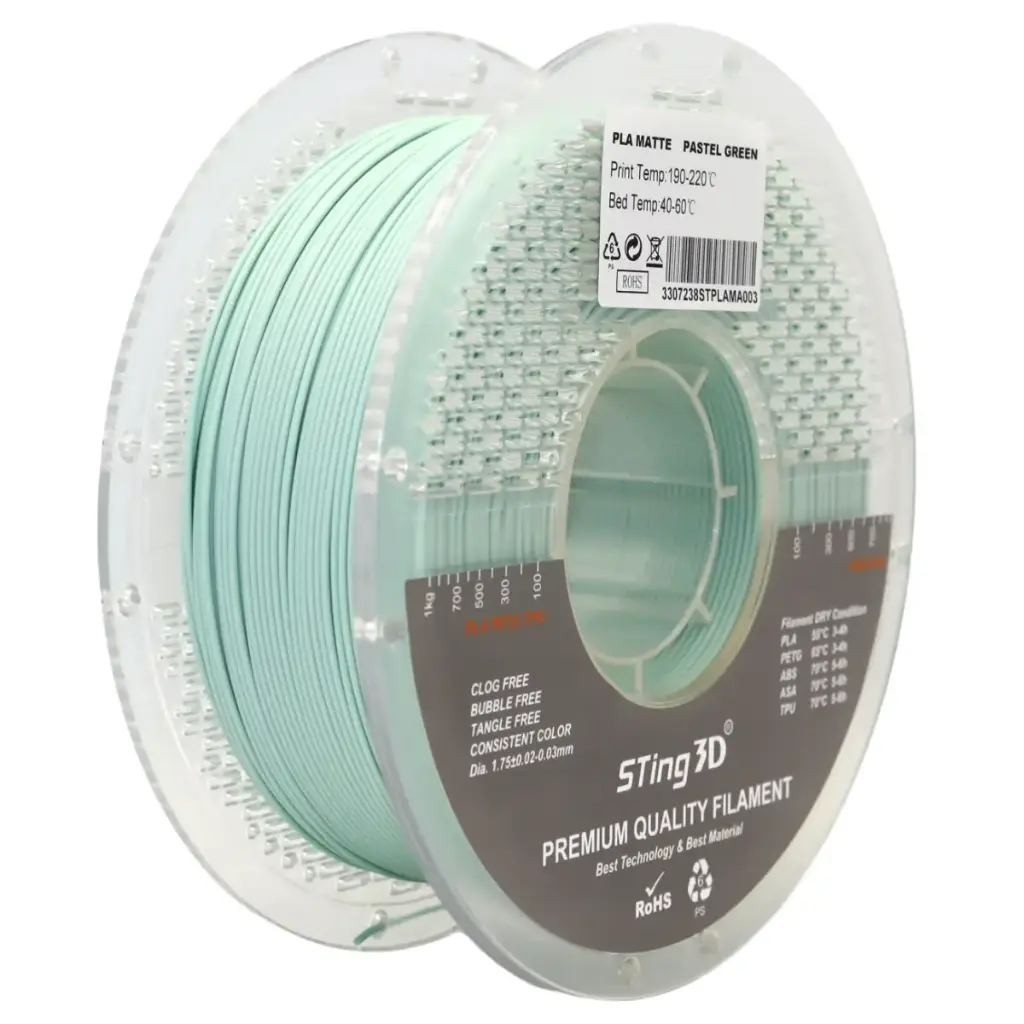 3D Pizza PLA Pastel Matte Filament 1kg - Pastel Green
