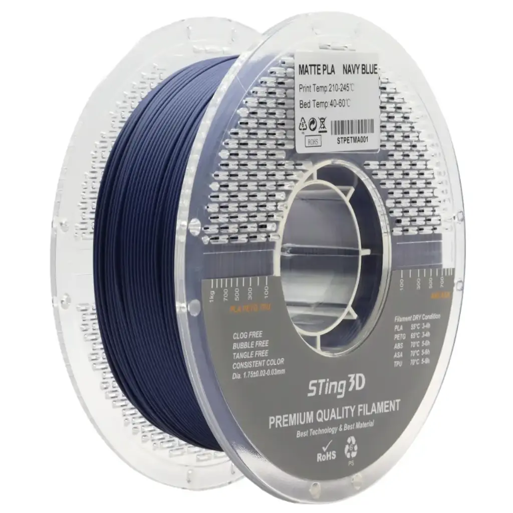 3D Pizza PLA Pastel Matte Filament 1kg - Navy Blue