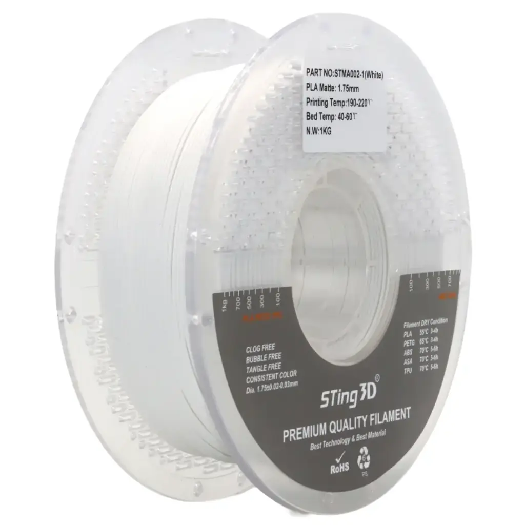 3D Pizza PLA Matte Filament 1kg - White