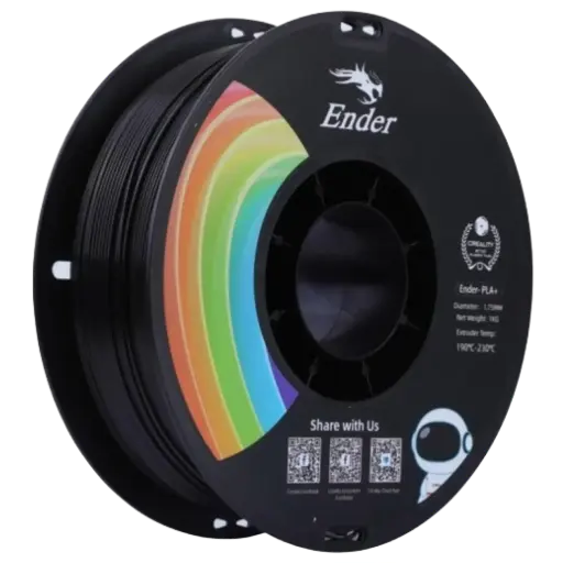 Creality Ender PLA+ Filament 1kg – Black | Stronger, Smoother, Ender-Optimized