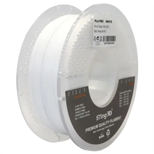3D Pizza PLA Pro Filament 1kg – 1.75mm - White | High-Strength, Easy-Print & Smooth Finish
