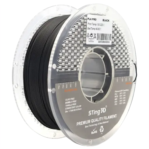 3D Pizza PLA Pro Filament 1kg – 1.75mm - Black | High-Strength, Easy-Print & Smooth Finish