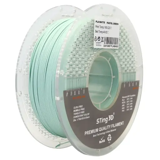 3D Pizza PLA Pastel Matte Filament 1kg - Pastel Green | Easy-Print, Smooth Finish & High Precision